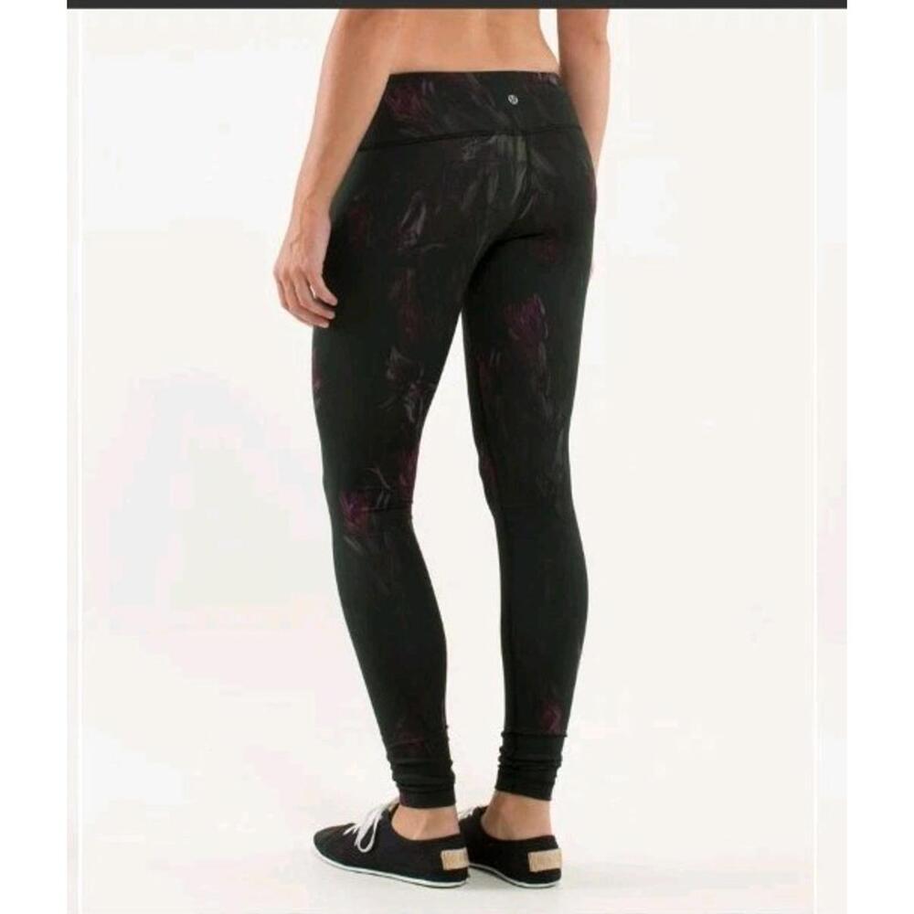 Lululemon Leggins Womens Sz 6 Wunder Under Midnight Iris Multi Black Gym Yoga - Picture 4 of 9